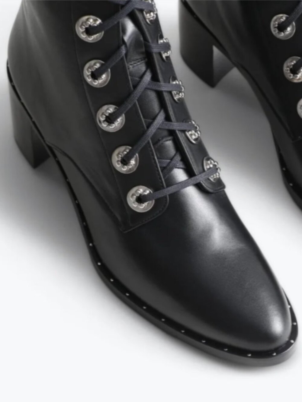 Freda Salvador Black Leather Ace Combat Lace-Up Boots 8